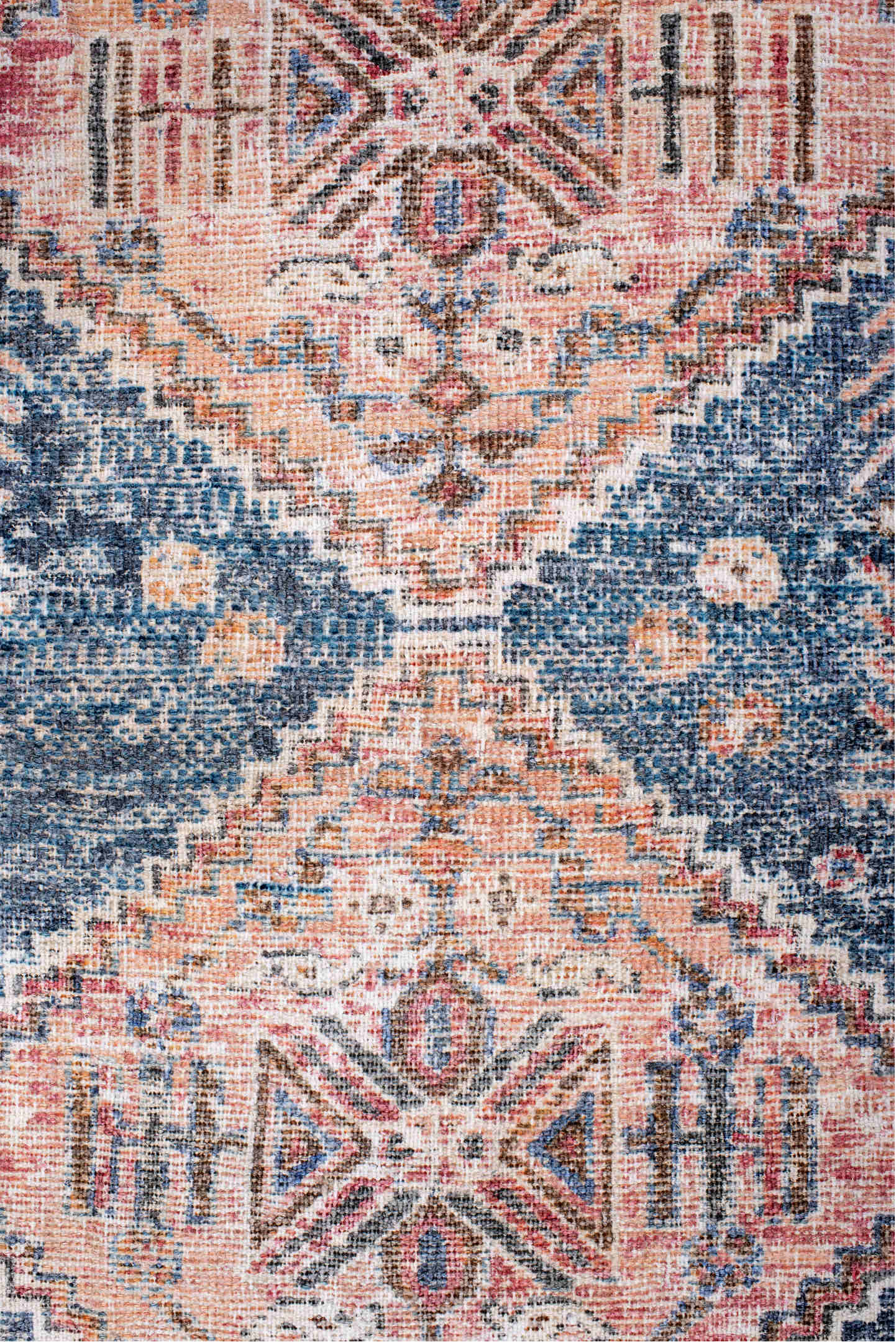 4' x 5' one-of-a-kind handmade vintage Afshar small size rug. Color palette: antiquewhite, blue, brown, dark salmon