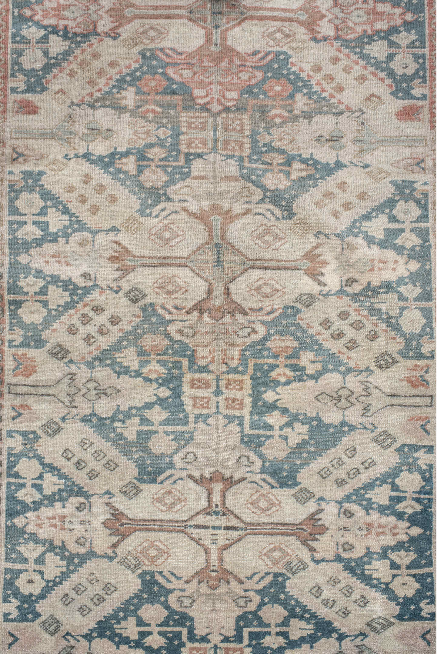 3' x 5' one-of-a-kind handmade vintage Sivas small size rug. Color palette: antiquewhite, brown, dark gray, gray, light gray