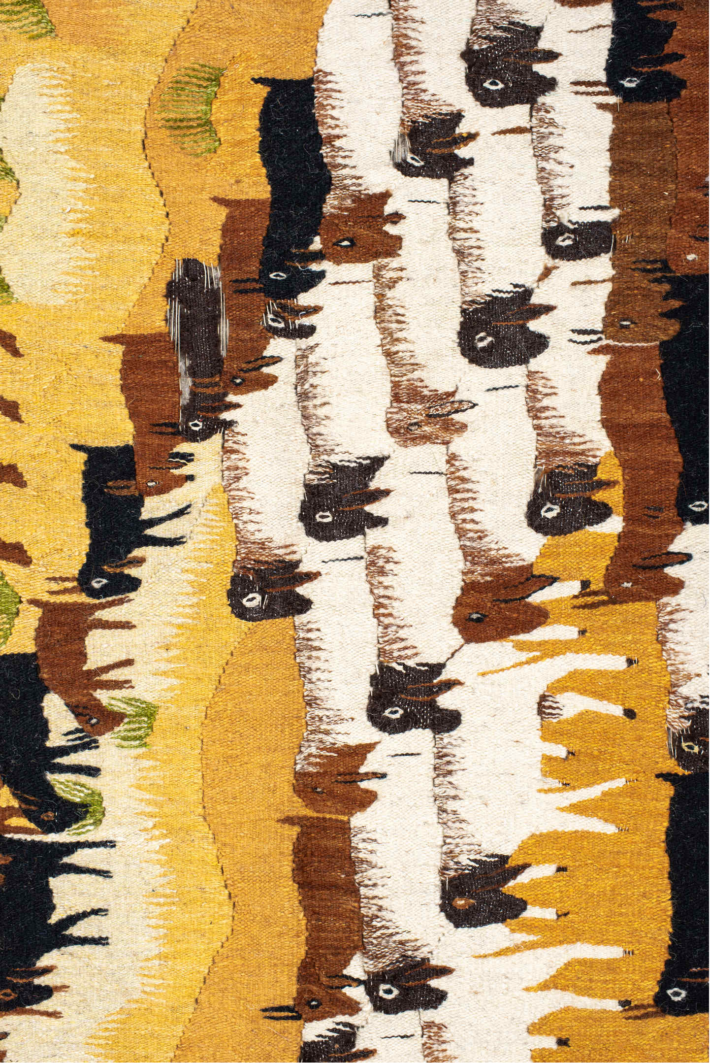 5' x 8' one-of-a-kind handmade vintage Tapestry medium size rug. Color palette: antiquewhite, beige, black, blue, brown