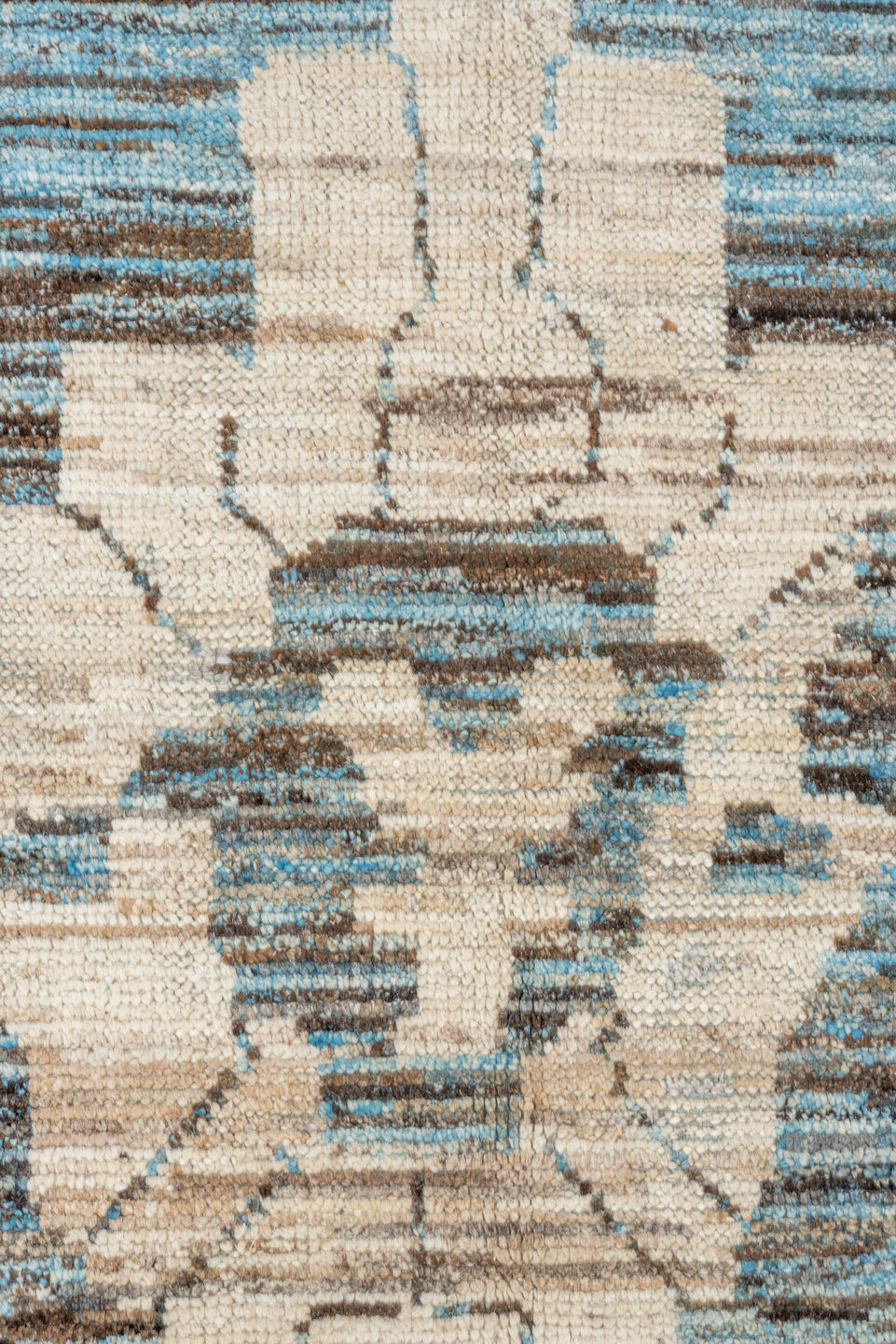 12' x 17' one-of-a-kind handmade vintage Tulu oversize rug. Color palette: black, blue, charcoal, dark gray, dim gray, gray