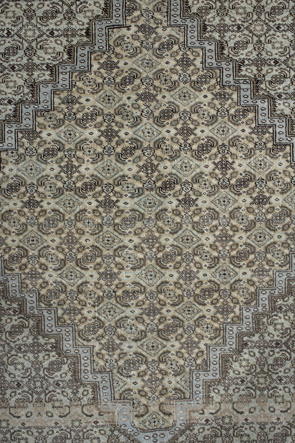 10' x 11' one-of-a-kind handmade vintage Tabriz large size rug. Color palette: gray, black, light gray, charcoal, dim gray
