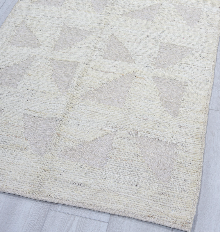 3' x 11' one-of-a-kind handmade vintage Tulu runner rug. Color palette: dark gray, gainsboro, gray, light gray, linen