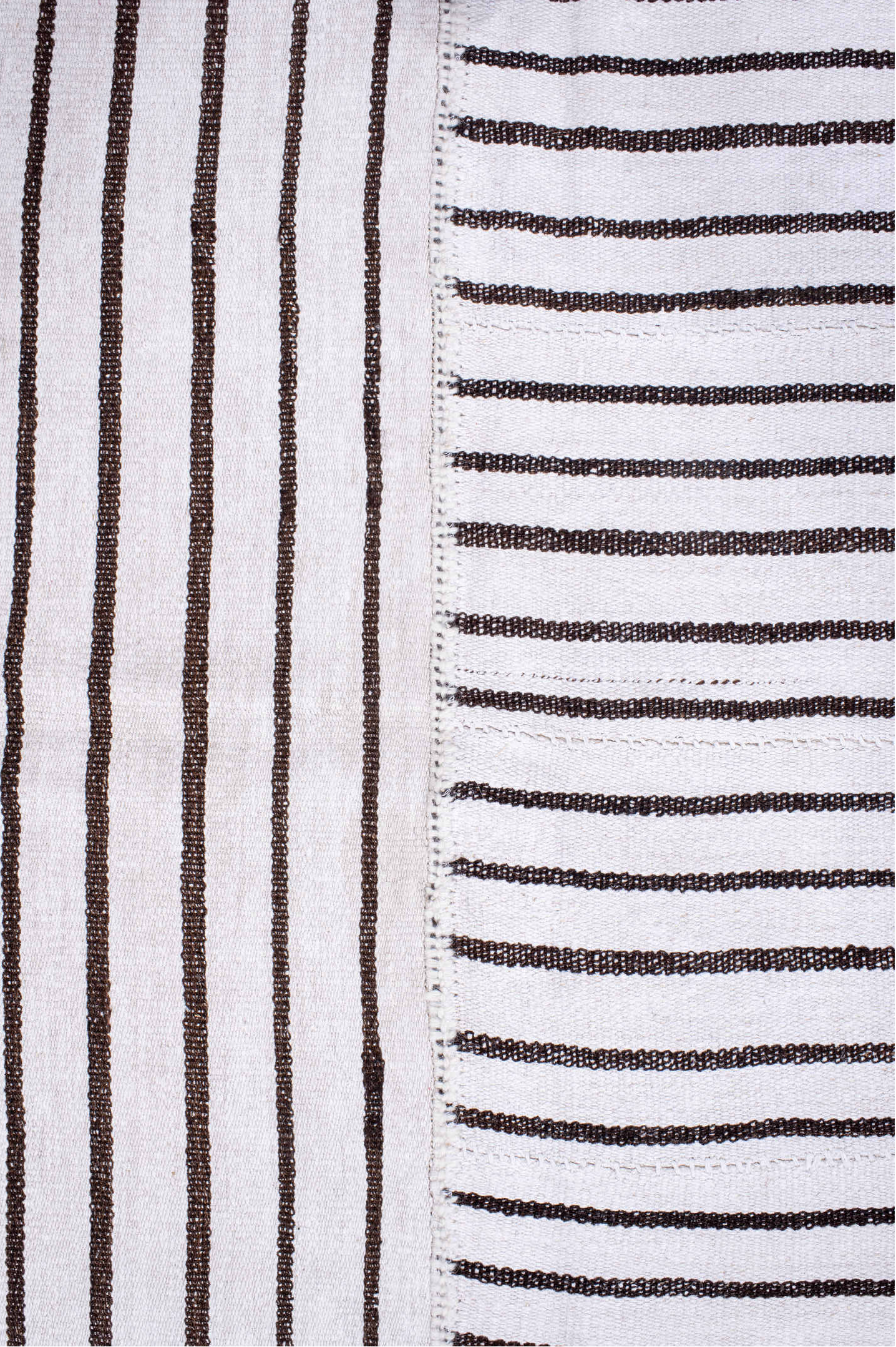 11' x 16' one-of-a-kind handmade vintage Flatweave oversize rug. Color palette: pink, gray, off-white, light gray, blue