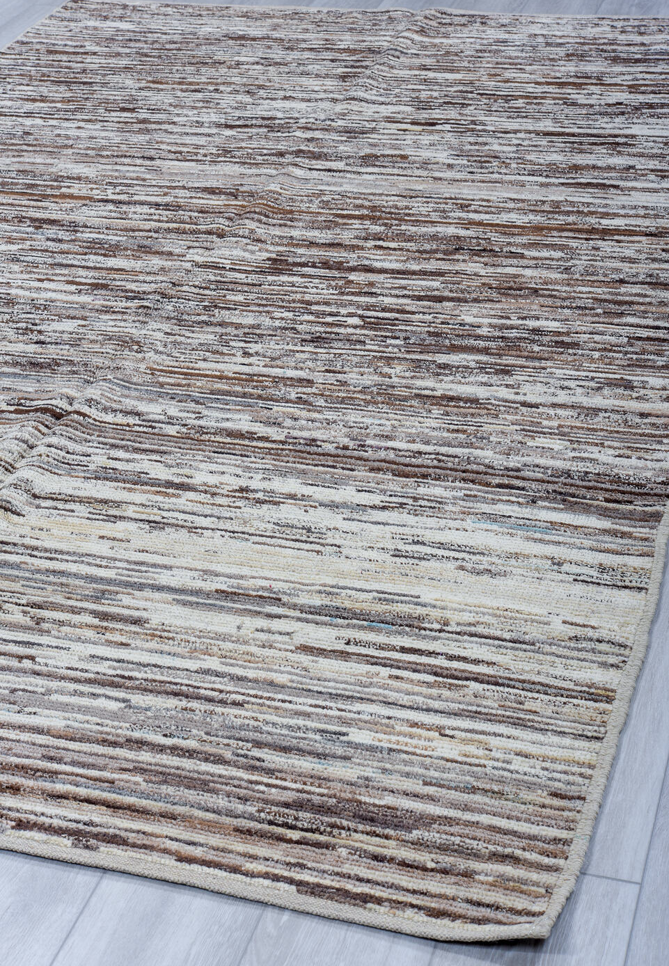 6' x 9' one-of-a-kind handmade vintage Tulu medium size rug. Color palette: black, blue, brown, dim gray, gainsboro, gray