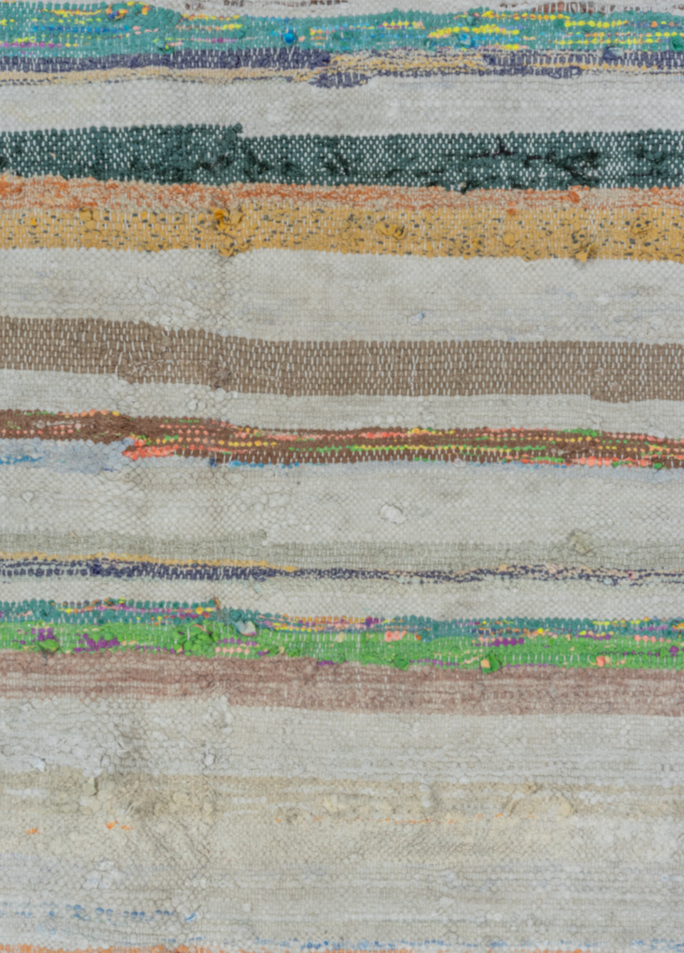 6' x 8' one-of-a-kind handmade vintage Rag Rug medium size rug. Color palette: blue, brown, dark gray, fiord, gainsboro