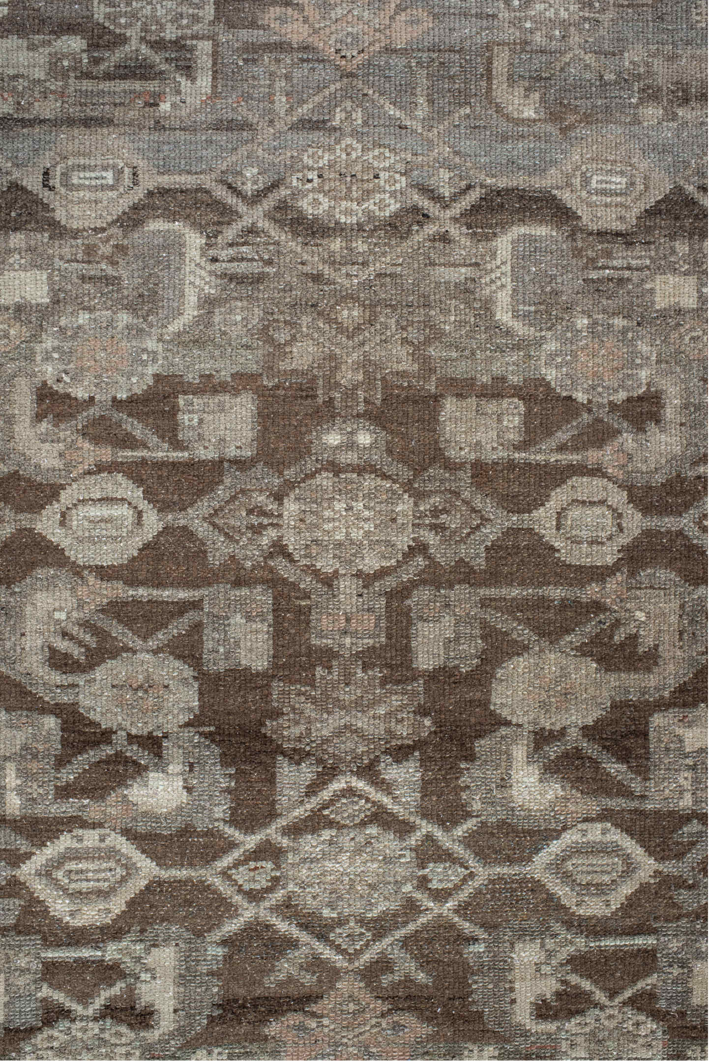 3' x 6' one-of-a-kind handmade vintage Hamadan runner rug. Color palette: antiquewhite, gray, light gray, off-white, silver