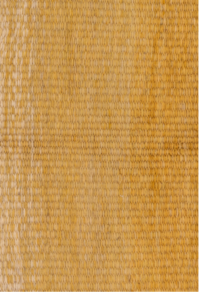 4' x 6' one-of-a-kind handmade vintage Flatweave small size rug. Color palette: brown, yellow, off-white, pink, light gray