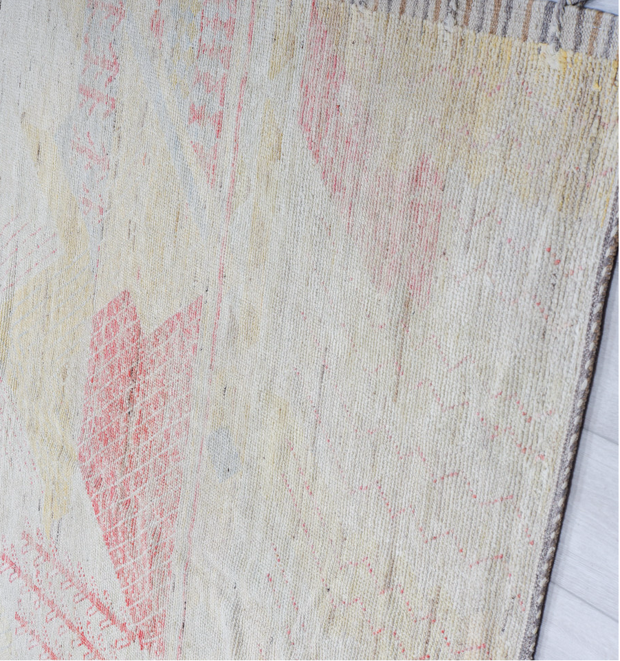 10' x 13' one-of-a-kind handmade vintage Tulu large size rug. Color palette: dark gray, gainsboro, gray, light blue