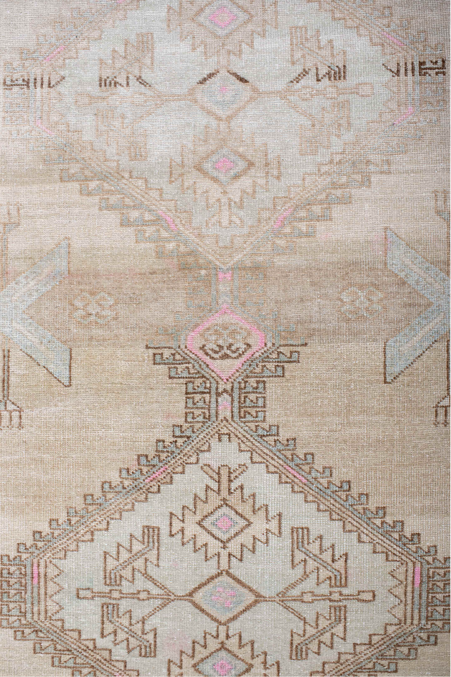 3' x 9' one-of-a-kind handmade vintage Sarab runner rug. Color palette: brown, dark gray, gainsboro, gray, light gray