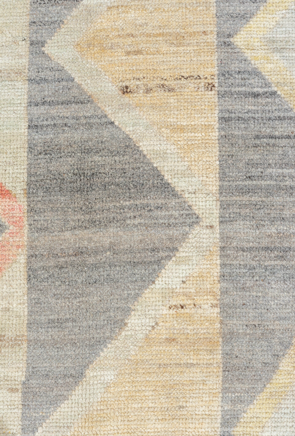 10' x 13' one-of-a-kind handmade vintage Tulu large size rug. Color palette: brown, dim gray, gainsboro, gray, light gray