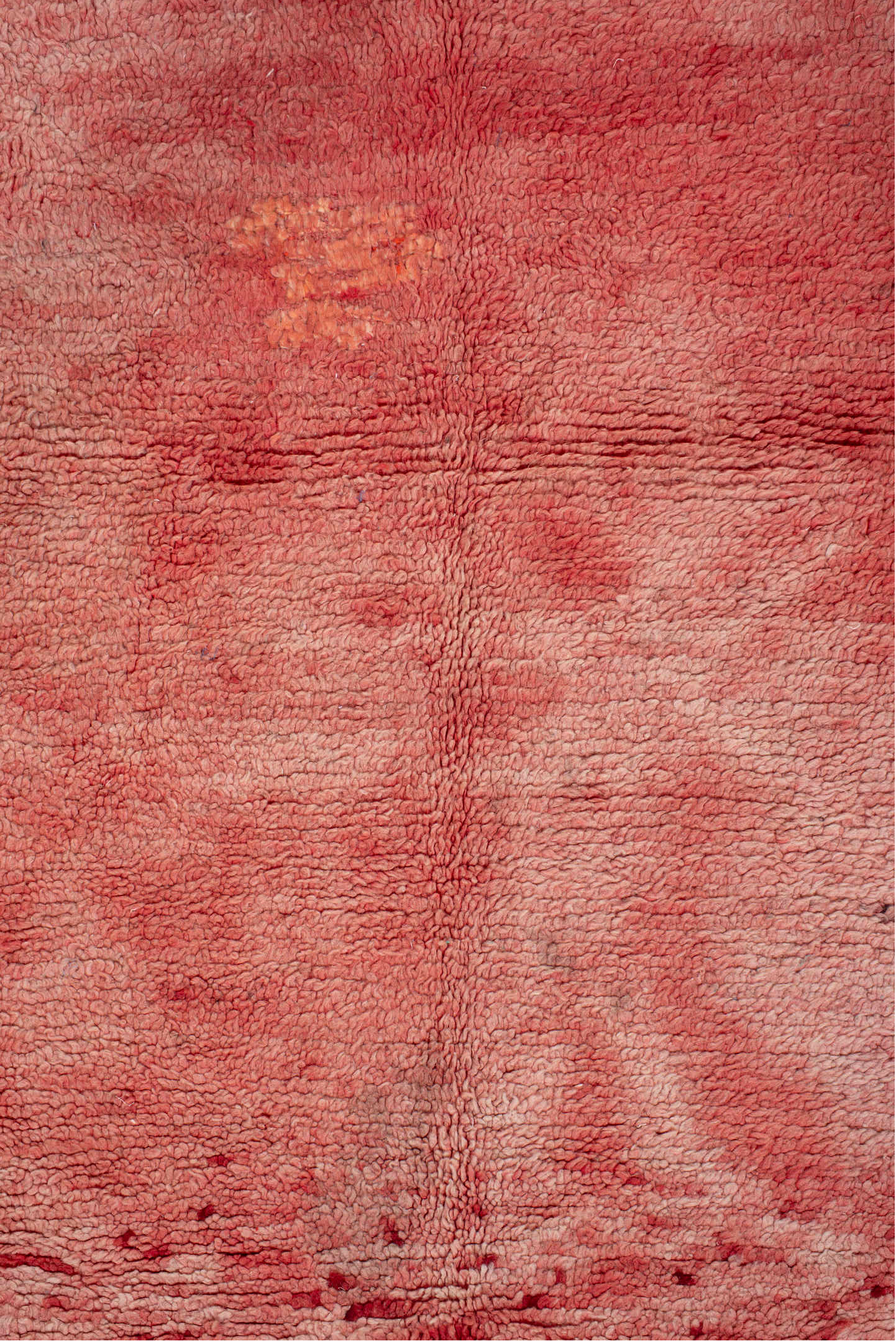 4' x 7' one-of-a-kind handmade vintage Moroccan rug. Color palette: brown, red, pink, indian red