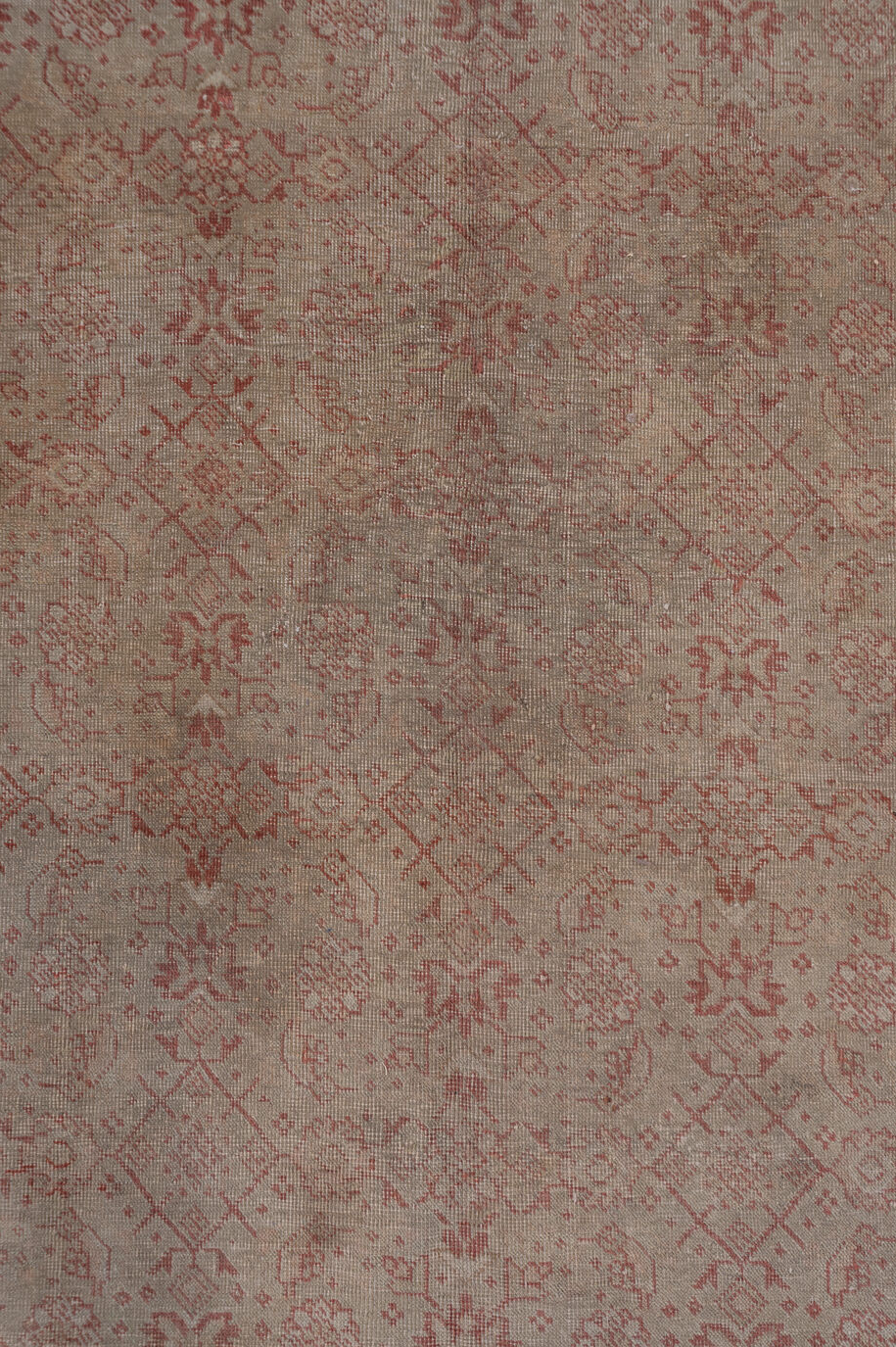11' x 14' one-of-a-kind handmade vintage Tabriz oversize rug. Color palette: brown, gray, pink