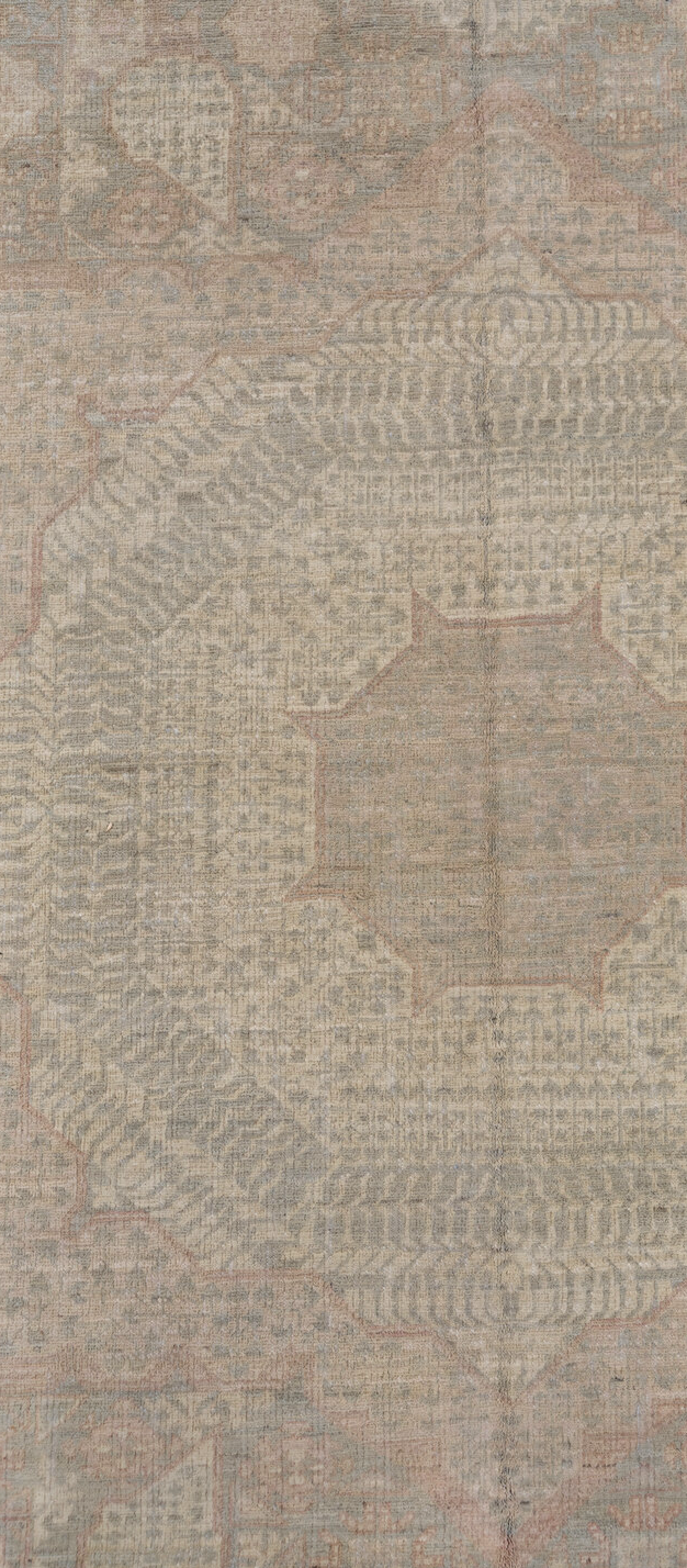 8' x 10' one-of-a-kind handmade vintage Afghan large size rug. Color palette: dark gray, dim gray, gray, light gray