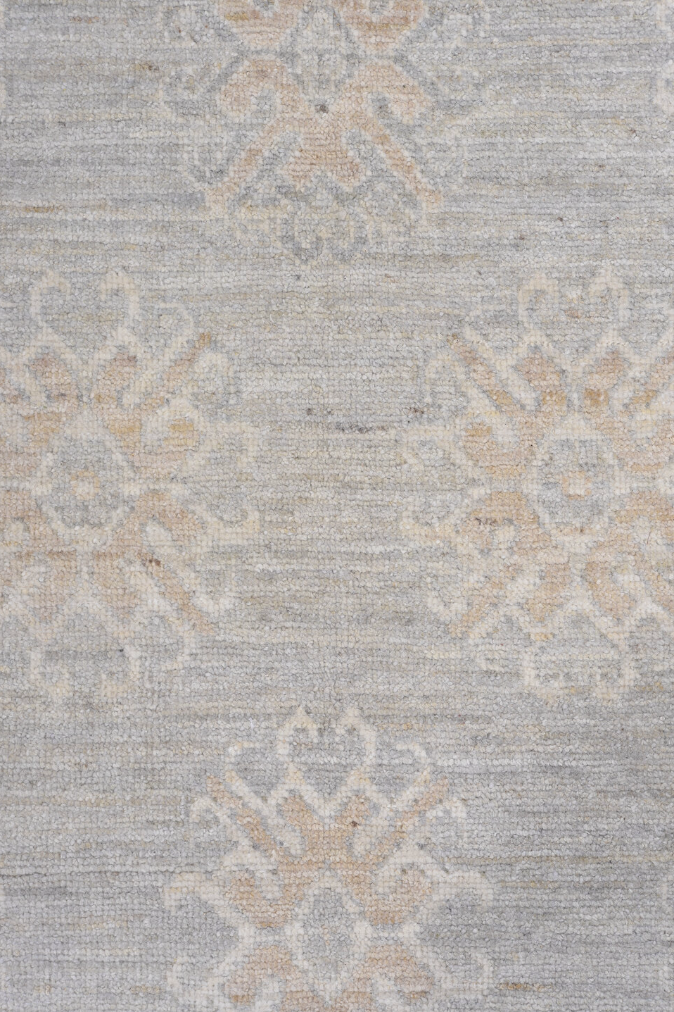 10' x 14' one-of-a-kind handmade vintage Khotan large size rug. Color palette: dark gray, gainsboro, gray, light gray