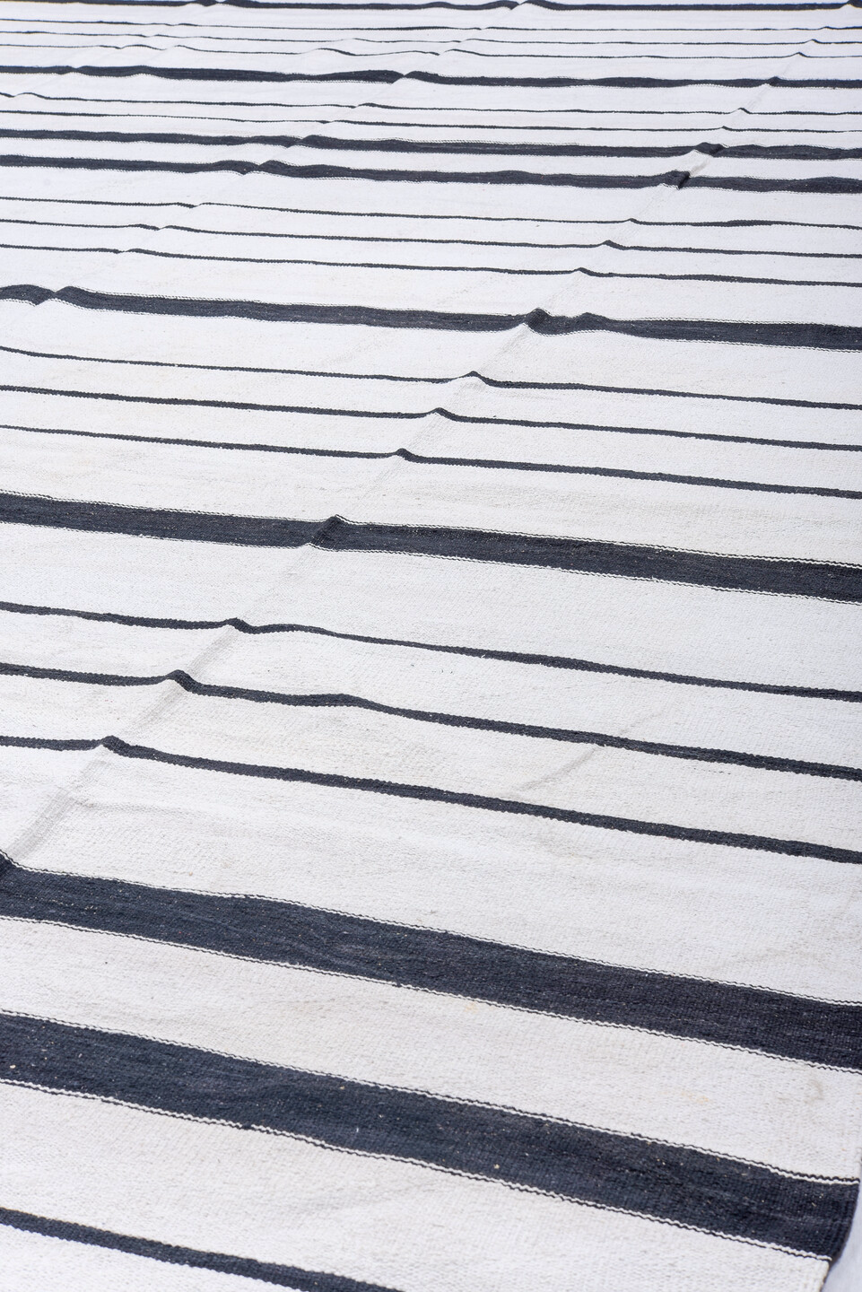 13' x 19' one-of-a-kind handmade vintage Kilim oversize rug. Color palette: alice blue, azure, blue, dark gray, gainsboro
