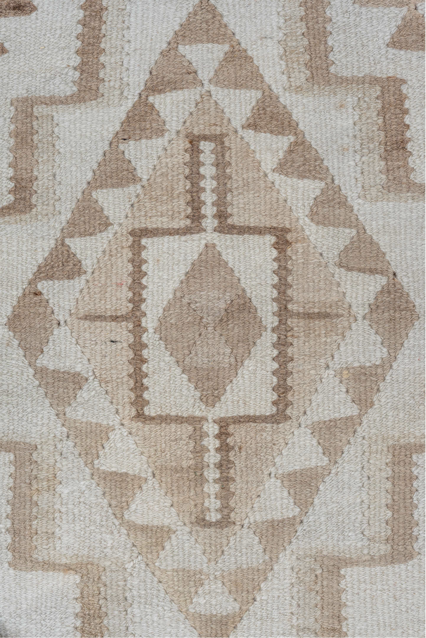 2' x 8' one-of-a-kind handmade vintage Kilim runner rug. Color palette: brown, gainsboro, gray, light gray, off-white