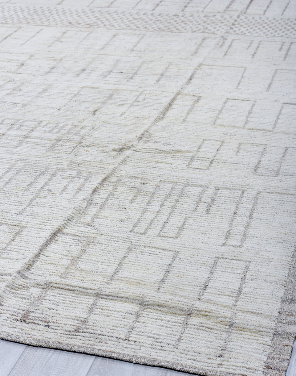 12' x 15' one-of-a-kind handmade vintage Tulu oversize rug. Color palette: black, blue, dark gray, gainsboro, gray