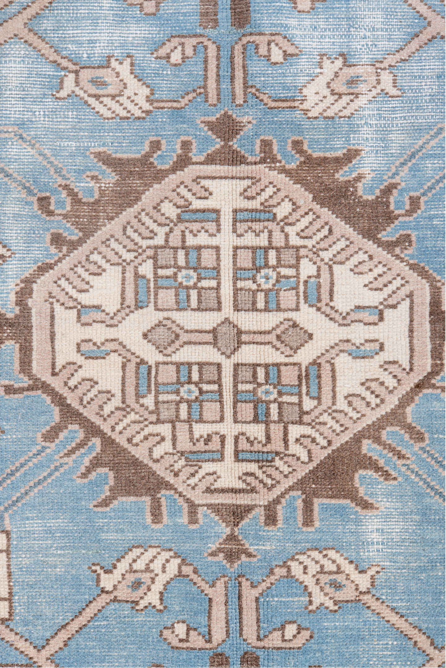 5' x 8' one-of-a-kind handmade vintage Hamadan medium size rug. Color palette: brown, dark gray, dim gray, gray, light blue