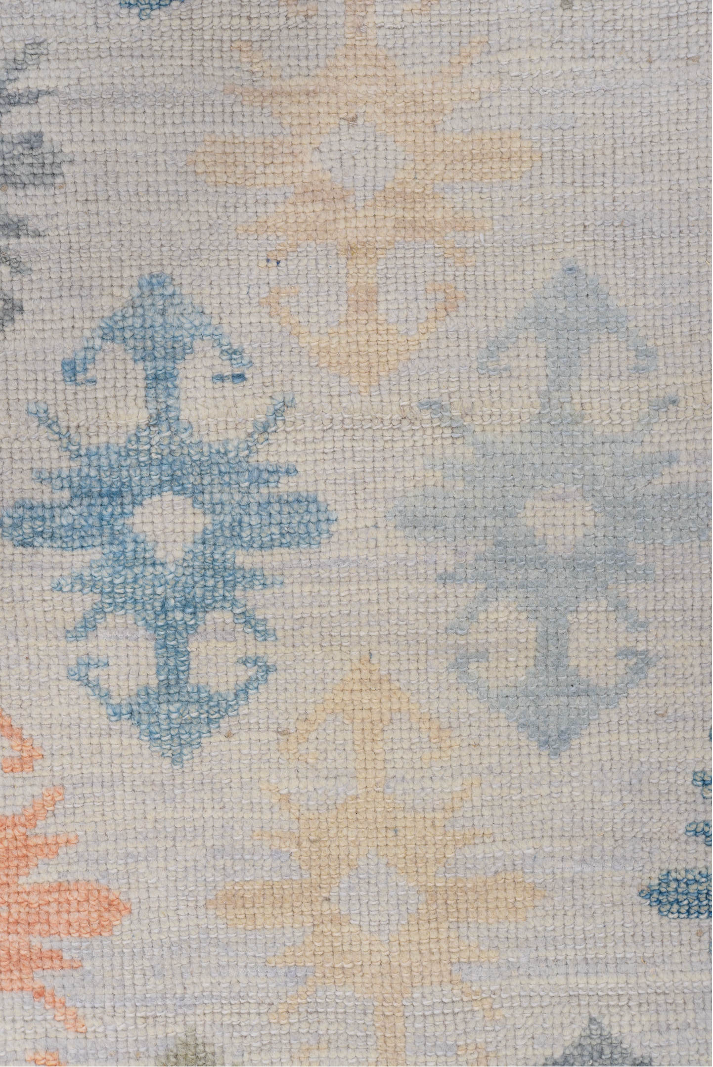 2' x 5' one-of-a-kind handmade vintage Oushak small size rug. Color palette: black, blue, brown, dark gray, gainsboro, gray