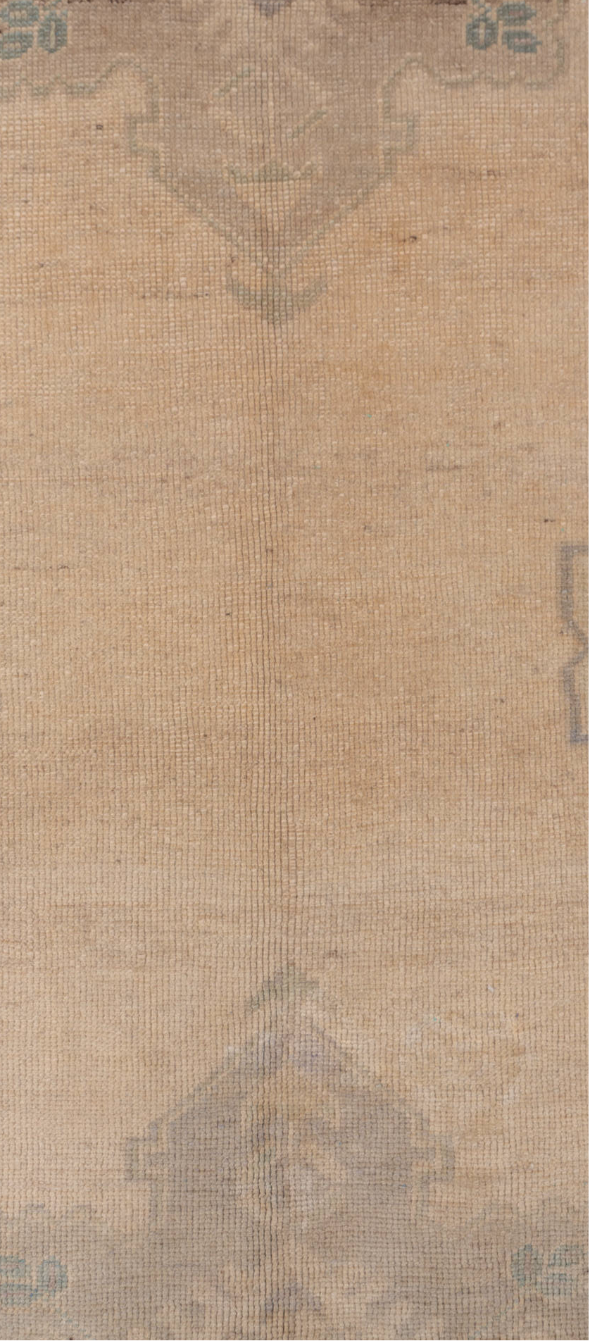 5' x 10' one-of-a-kind handmade vintage Oushak medium size rug. Color palette: brown, gray, light gray, off-white, pink