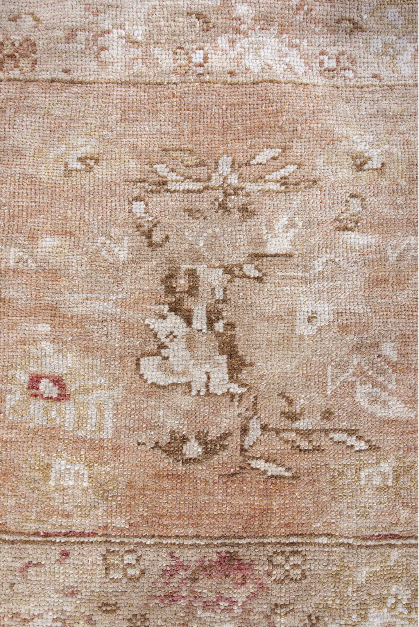 2' x 2' one-of-a-kind handmade vintage Anatol small size rug. Color palette: antiquewhite, brown, gray, light gray