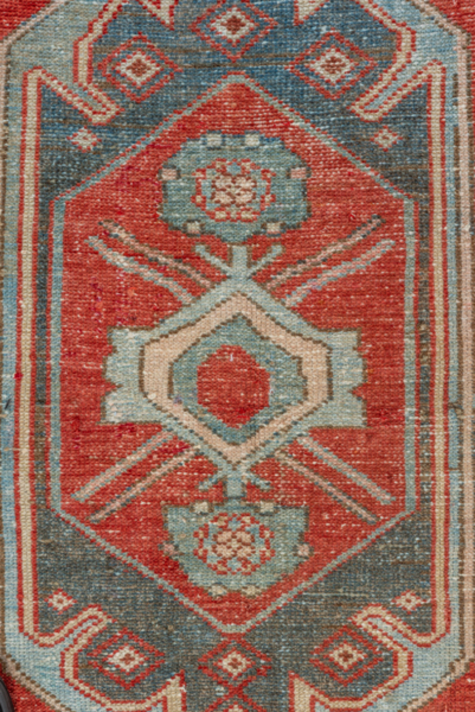 3' x 10' one-of-a-kind handmade vintage Malayer runner rug. Color palette: brown, dark gray, gray, light gray, off-white