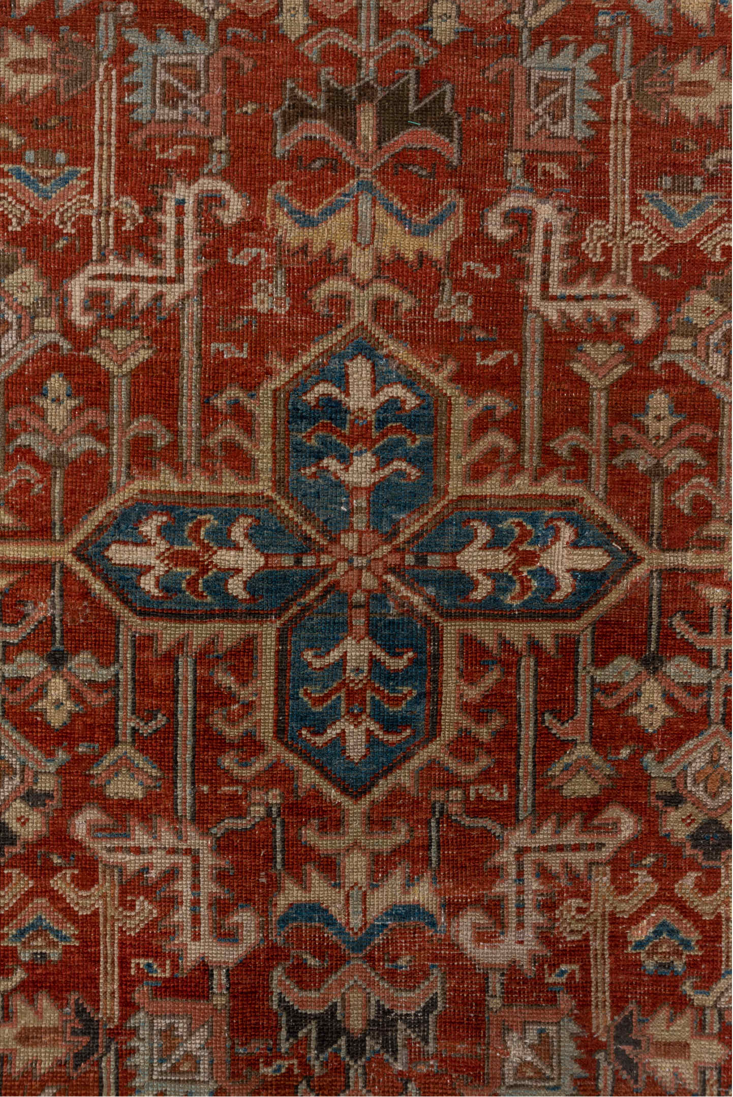 3' x 7' one-of-a-kind handmade vintage Heriz rug. Color palette: black, brown, gray