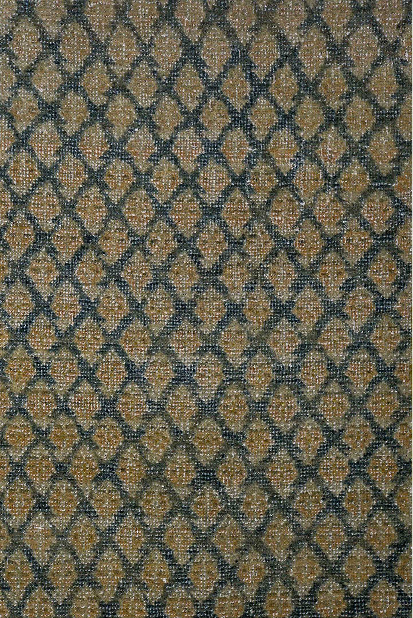 2' x 23' one-of-a-kind handmade vintage Saraband runner rug. Color palette: dark gray, gray, light gray, off-white, silver