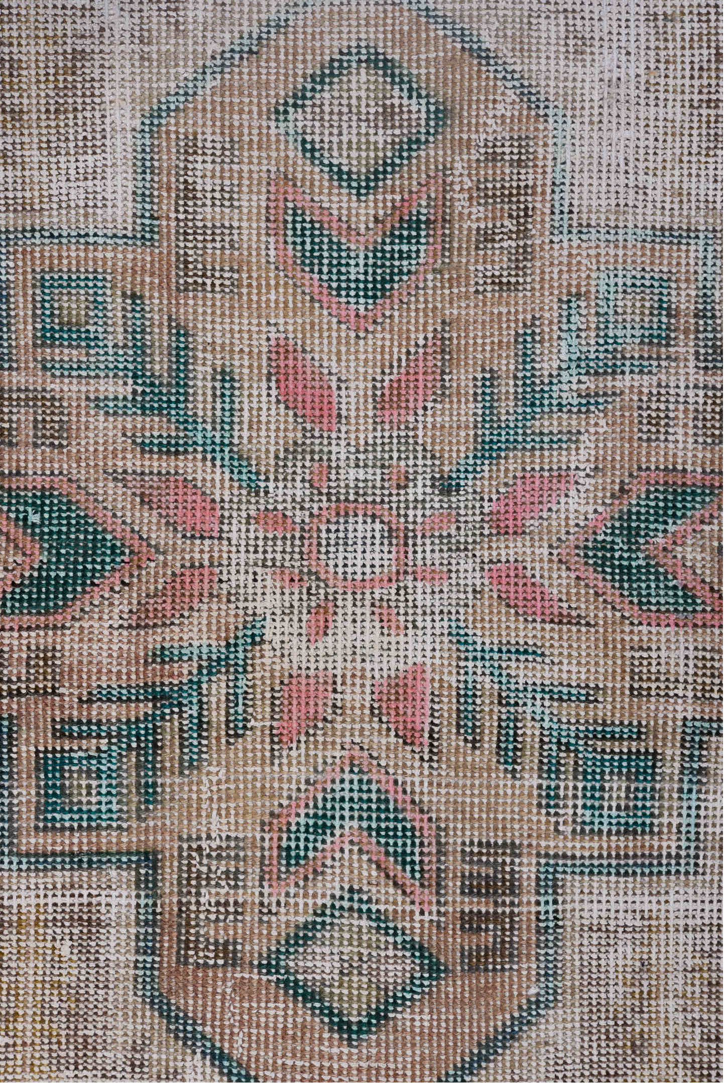 10' x 14' one-of-a-kind handmade vintage Distressed large size rug. Color palette: black, blue, brown, dark gray, dim gray