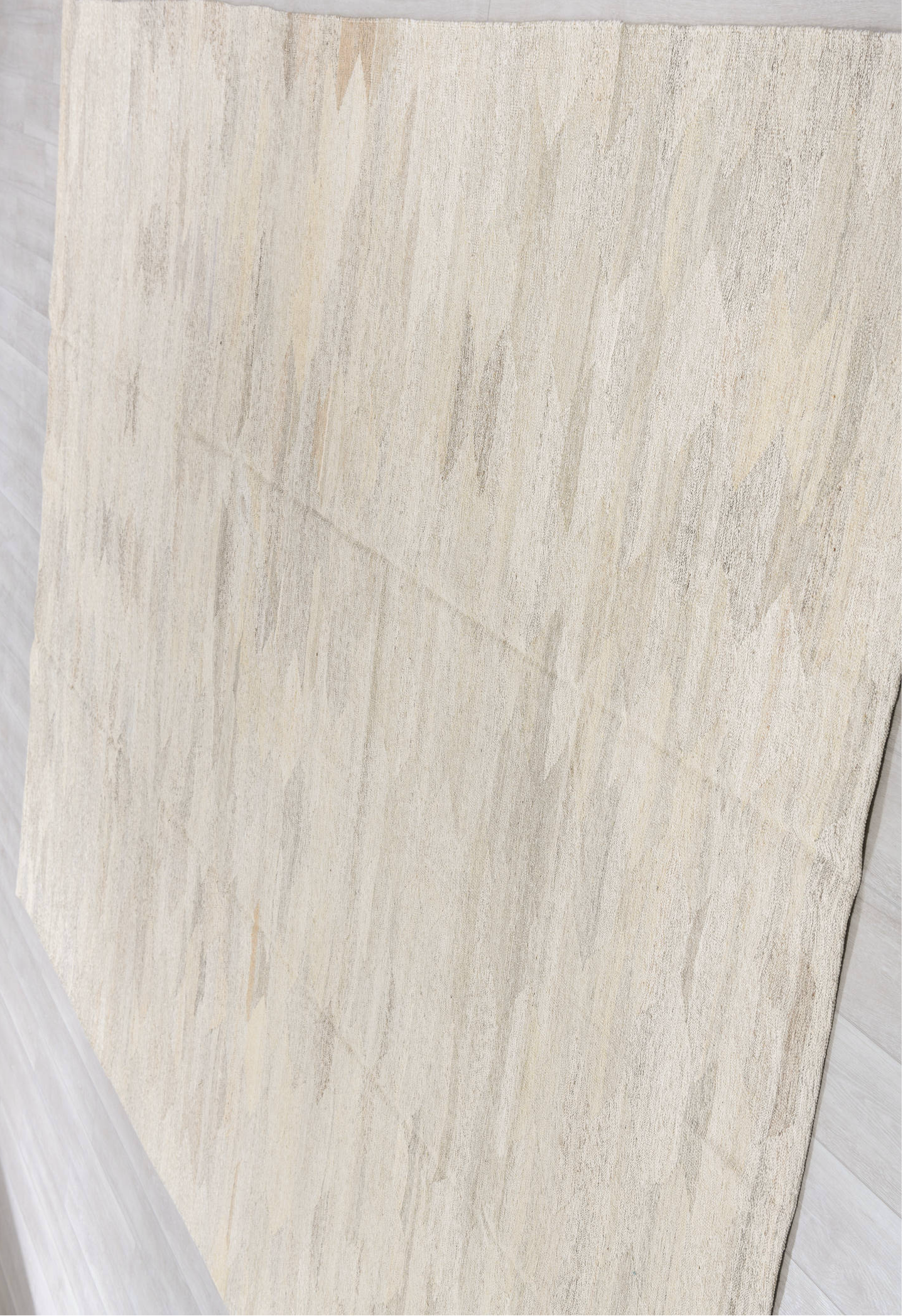 10' x 14' one-of-a-kind handmade vintage Tulu large size rug. Color palette: black, gainsboro, gray, light gray, linen