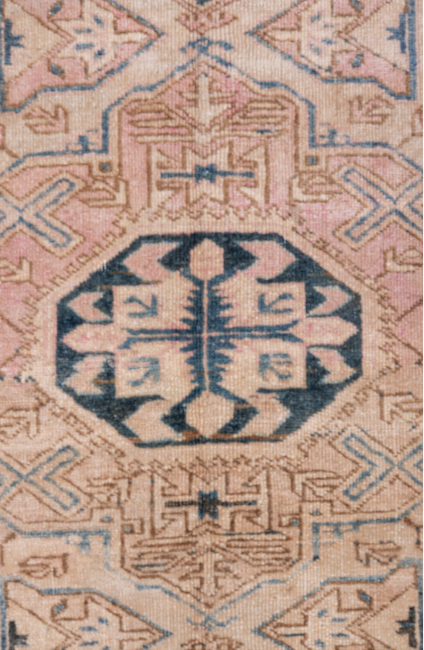 4' x 6' one-of-a-kind handmade vintage Ardebil small size rug. Color palette: black, blue, brown, charcoal, dark gray