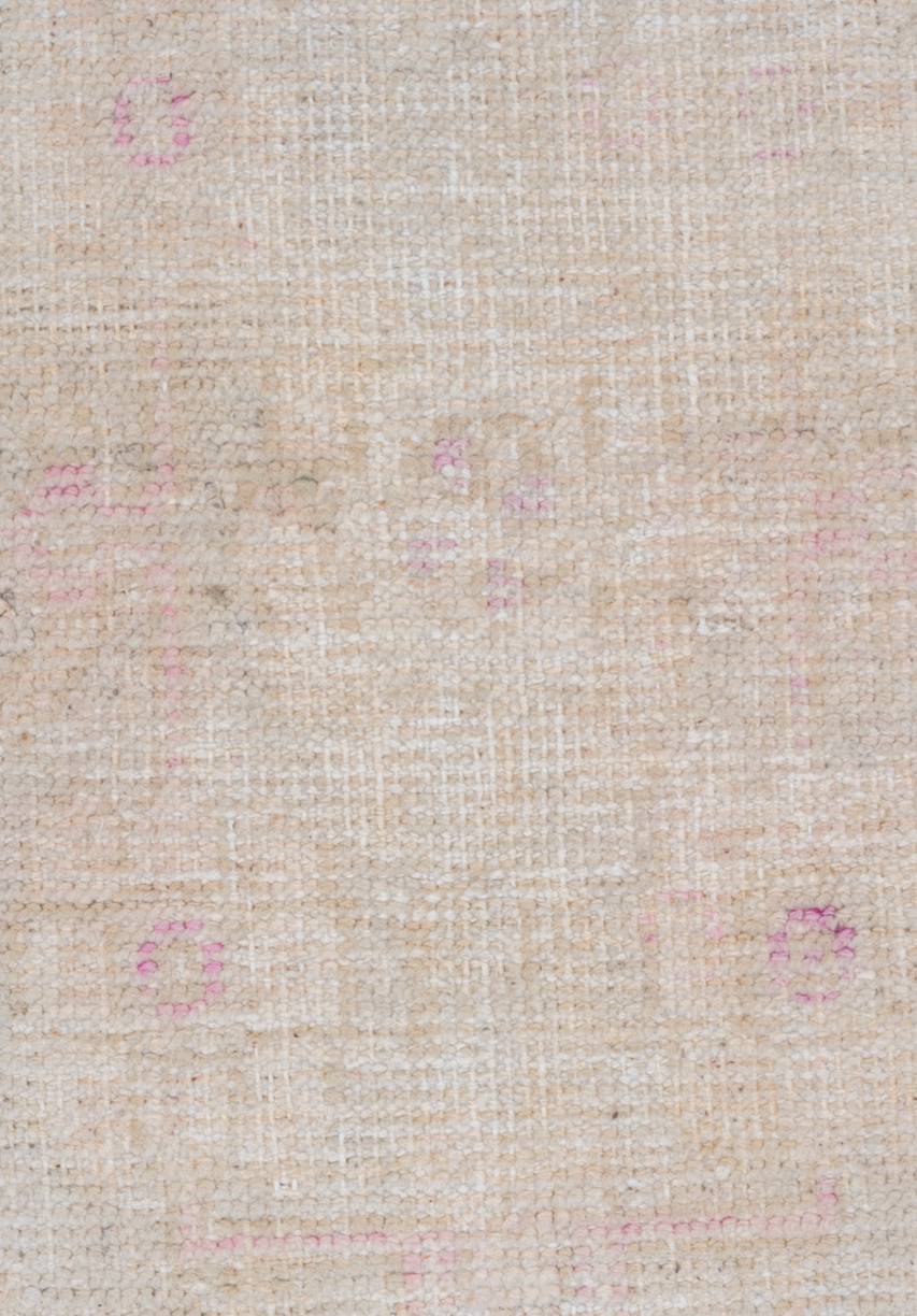 2' x 4' one-of-a-kind handmade vintage Oushak small size rug. Color palette: brown, gainsboro, gray, light gray, linen