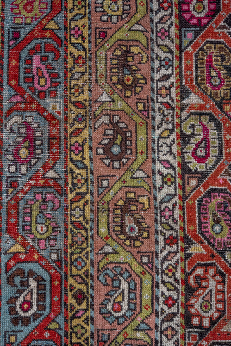 3' x 6' one-of-a-kind handmade vintage Caucasian small size rug. Color palette: brown, gray, red