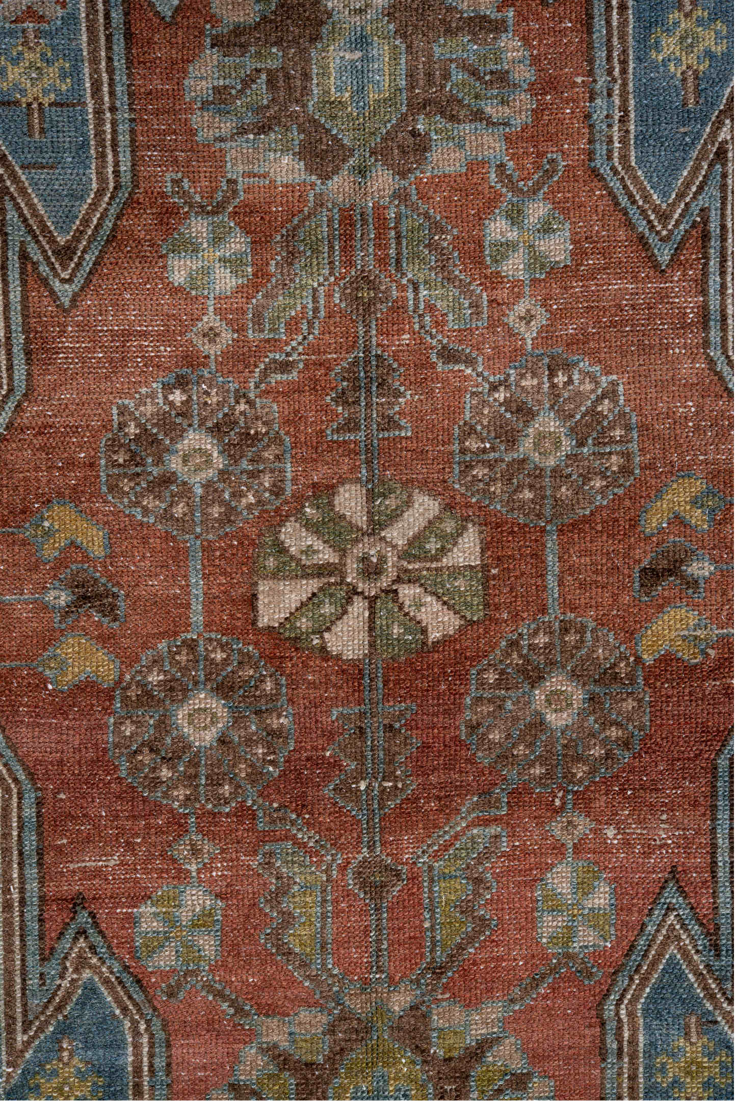 2' x 4' one-of-a-kind handmade vintage Malayer small size rug. Color palette: black, blue, brown, gainsboro, gray