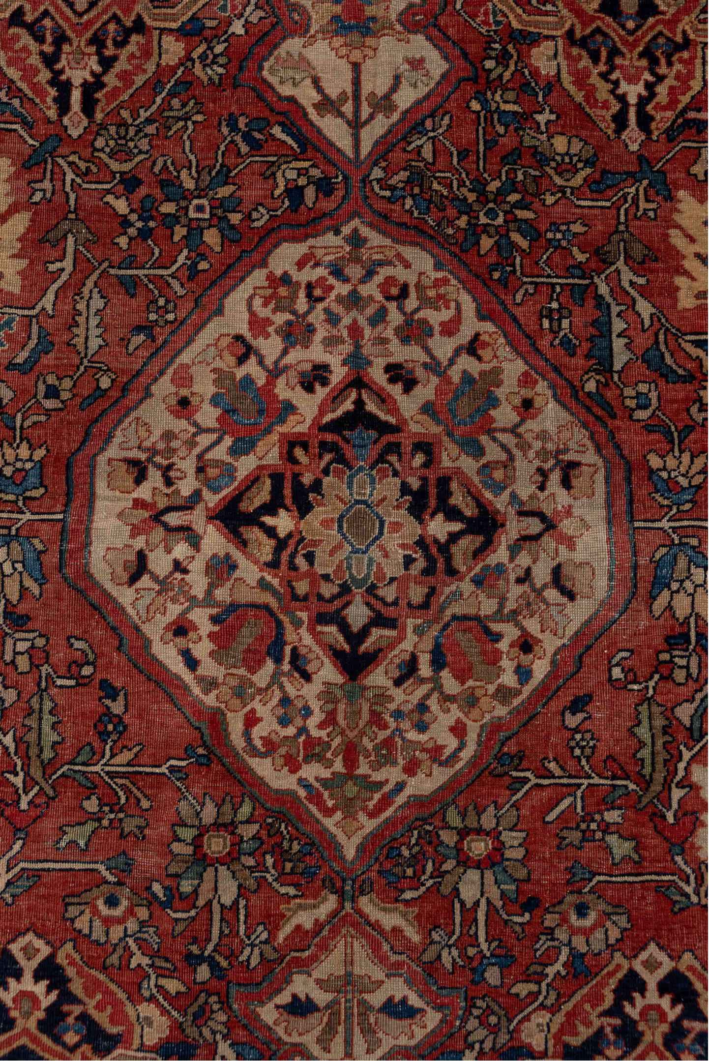 4' x 6' one-of-a-kind handmade vintage Far.Sarouk small size rug. Color palette: black, blue, brown, charcoal, gray