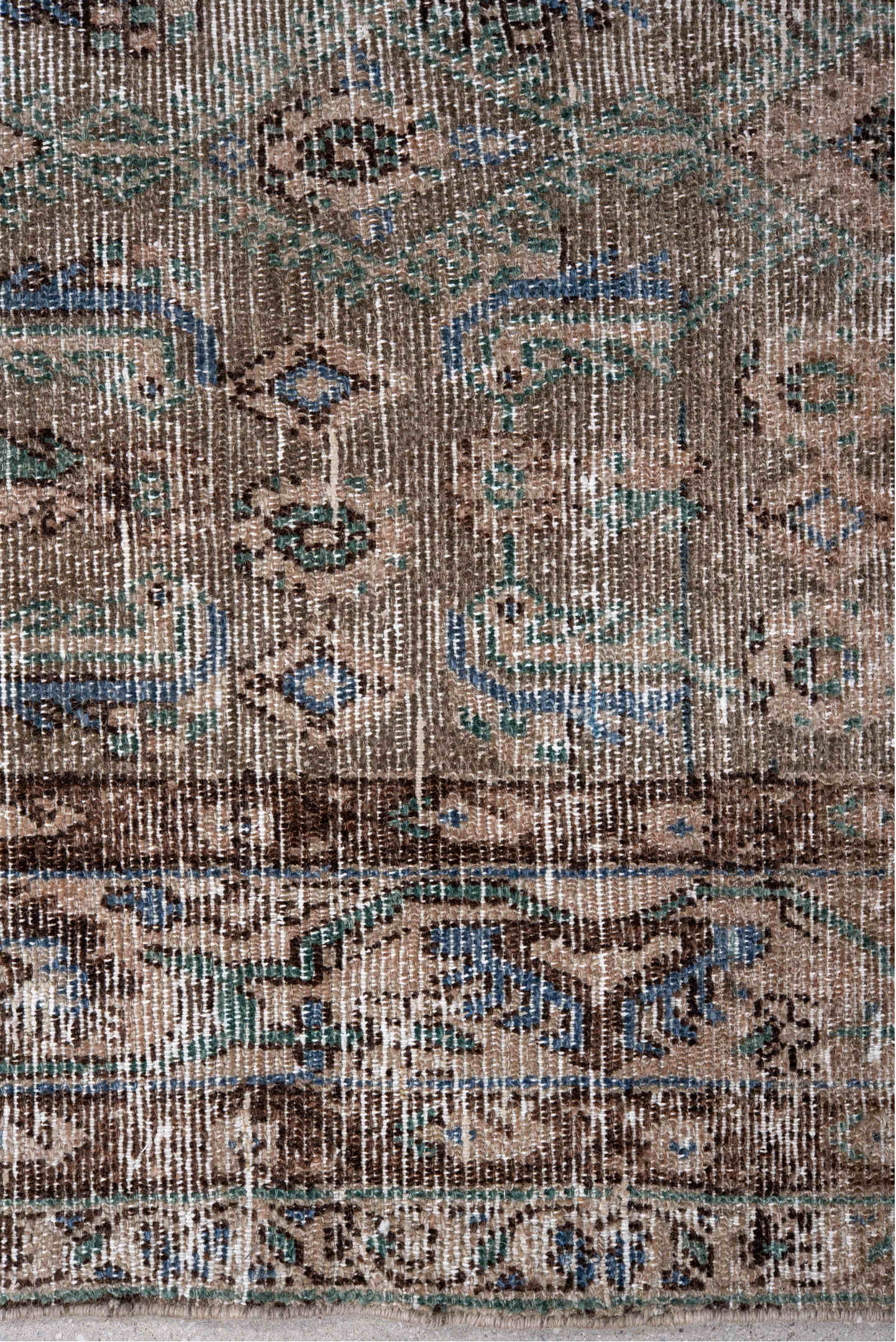 3' x 12' one-of-a-kind handmade vintage Hamadan runner rug. Color palette: gray, light gray, off-white, blue, pink, dim gray