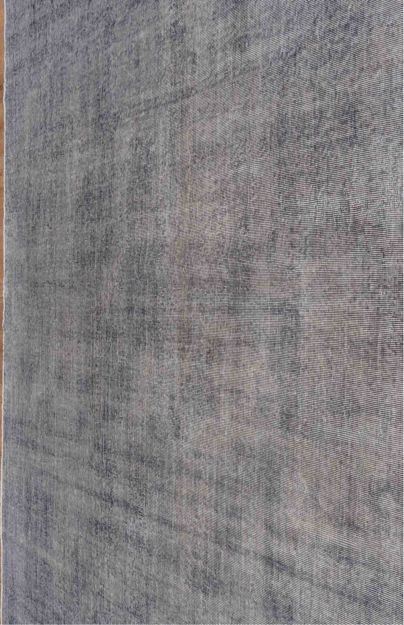 10' x 10' one-of-a-kind handmade vintage Overdyed large size rug. Color palette: blue, dark gray, gainsboro, gray
