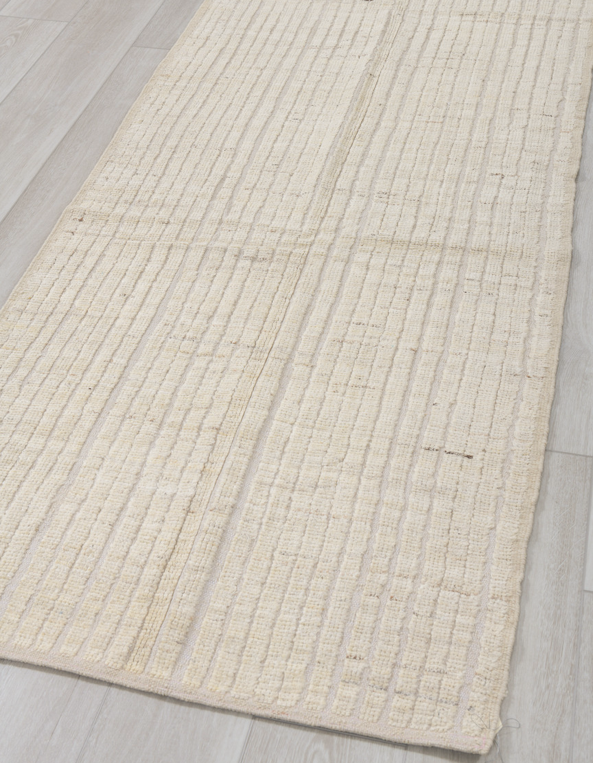 3' x 10' one-of-a-kind handmade vintage Tulu runner rug. Color palette: brown, dark gray, gainsboro, gray, light gray