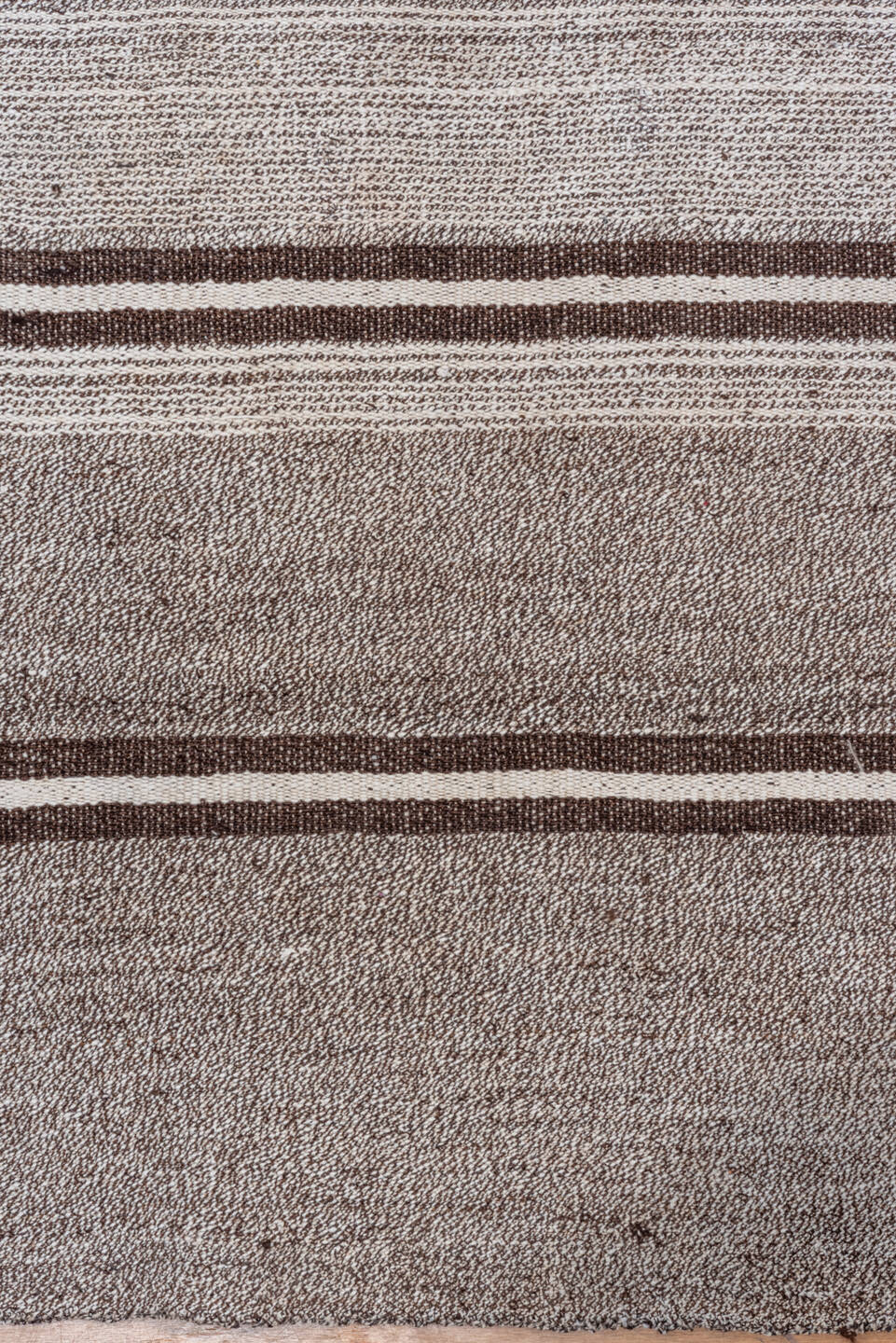 8' x 13' one-of-a-kind handmade vintage Flatweave large size rug. Color palette: gray, light gray, off-white, dark gray