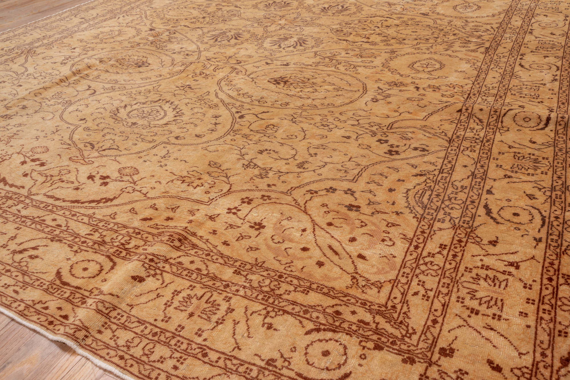 8' x 11' one-of-a-kind handmade vintage Sivas large size rug. Color palette: brown, gray, light gray, off-white, pink, snow