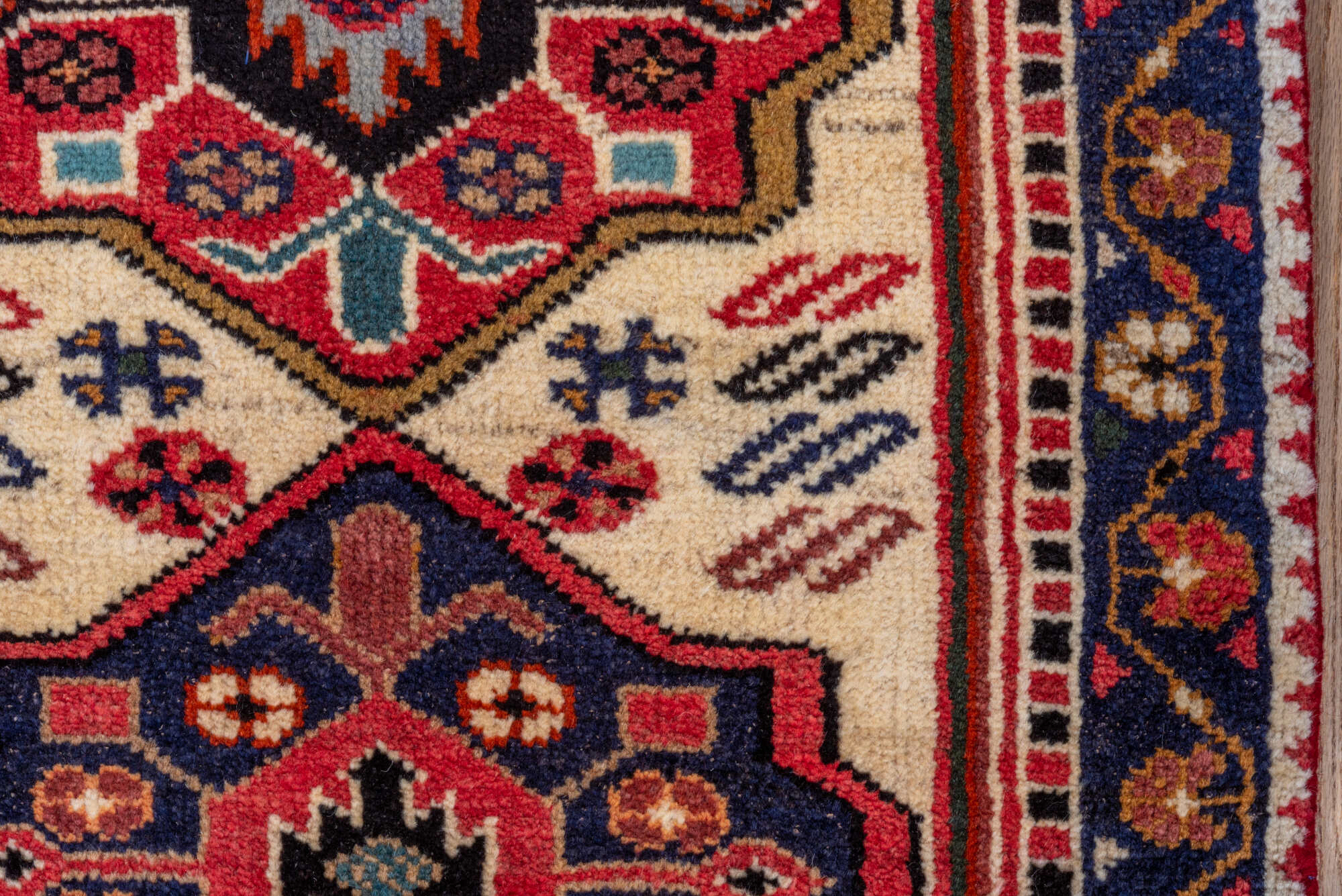 2' x 10' one-of-a-kind handmade vintage Veece runner rug. Color palette: brown, gray, orange, pink, red, tan