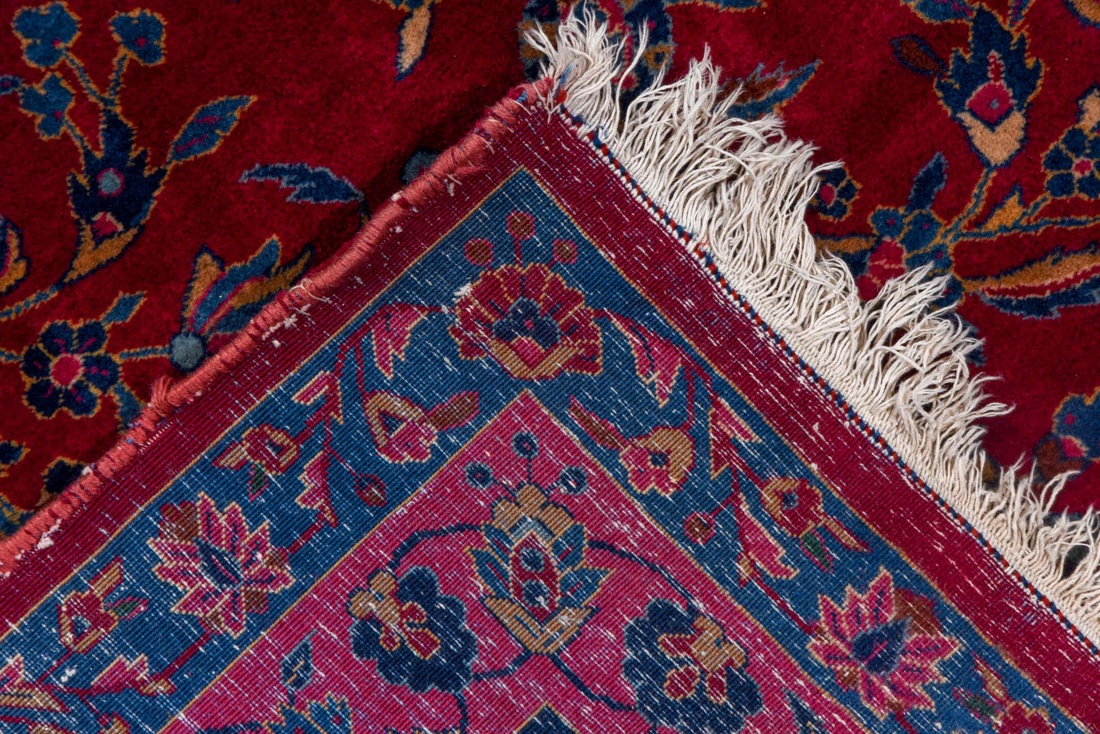 7' x 11' one-of-a-kind handmade vintage Flatweave large size rug. Color palette: red, brown, gray, blue, pink, fiord, wine