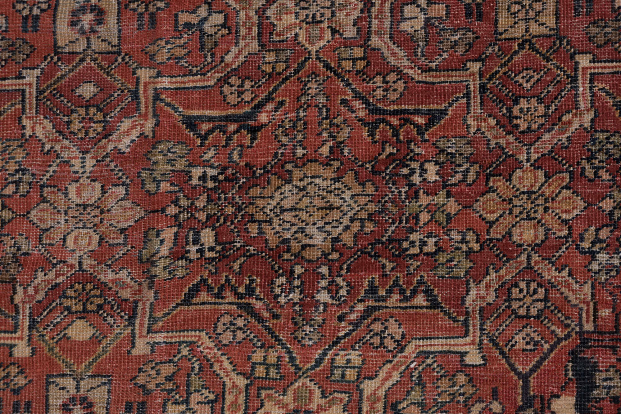 13' x 20' one-of-a-kind handmade vintage Sultanabad oversize rug. Color palette: brown, gray, pink, red