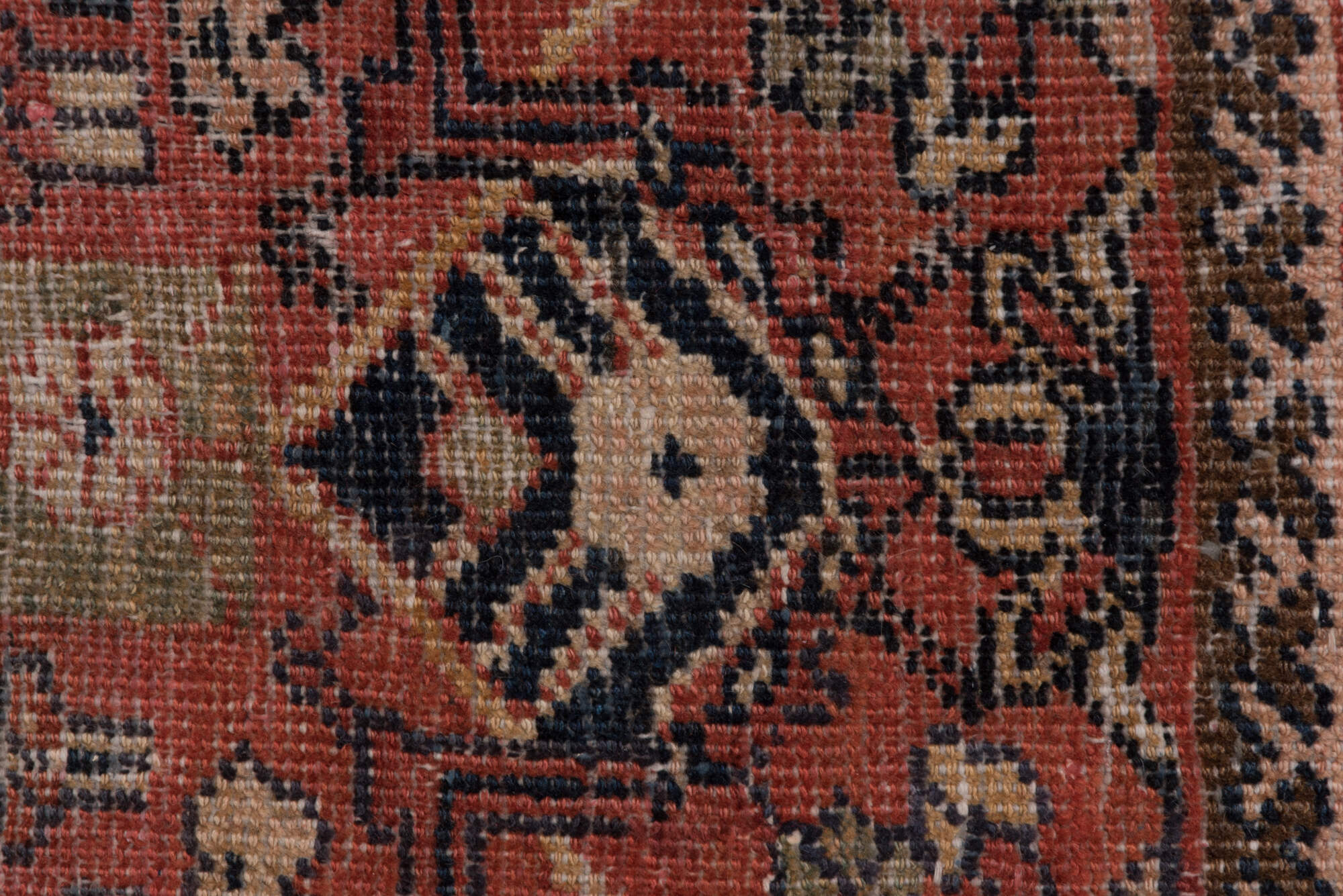 13' x 20' one-of-a-kind handmade vintage Sultanabad oversize rug. Color palette: brown, gray, pink, red