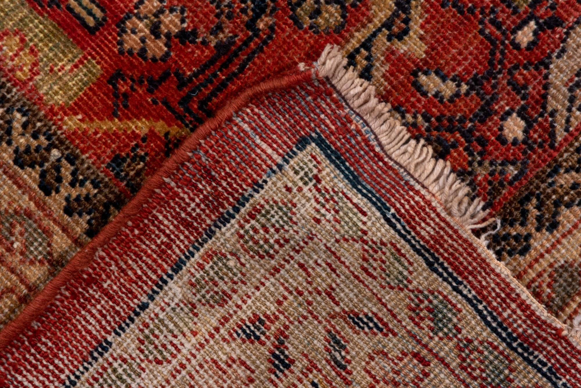 13' x 20' one-of-a-kind handmade vintage Sultanabad oversize rug. Color palette: brown, gray, pink, red