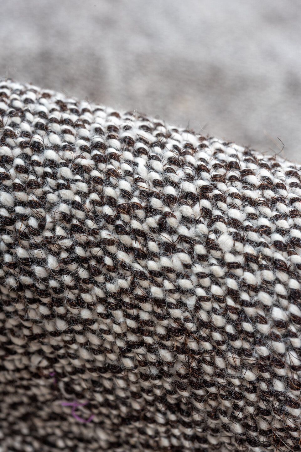 7' x 9' one-of-a-kind handmade vintage Flatweave rug. Color palette: gray, black, dark gray, charcoal, dim gray