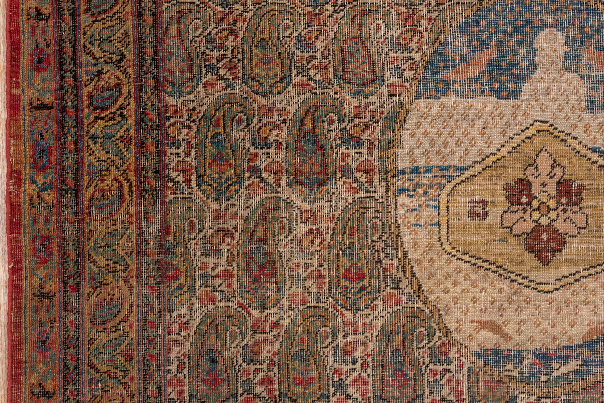 3' x 5' one-of-a-kind handmade vintage Lavar small size rug. Color palette: brown, gray, pink, red