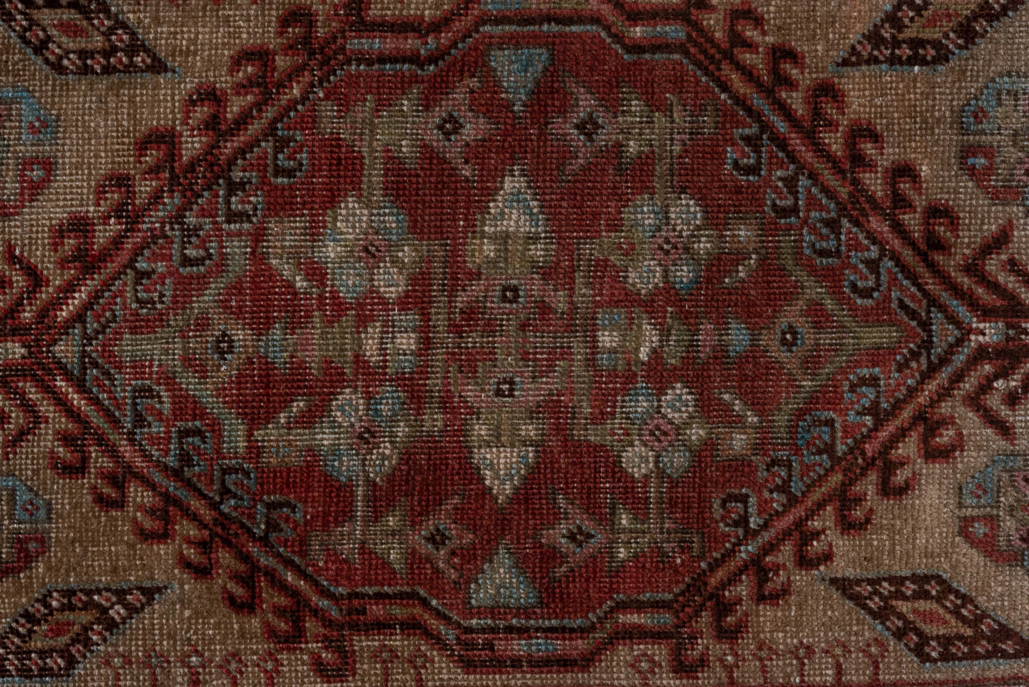 2' x 17' one-of-a-kind handmade vintage Sarab runner rug. Color palette: pink, gray, brown, red, off-white, redwood