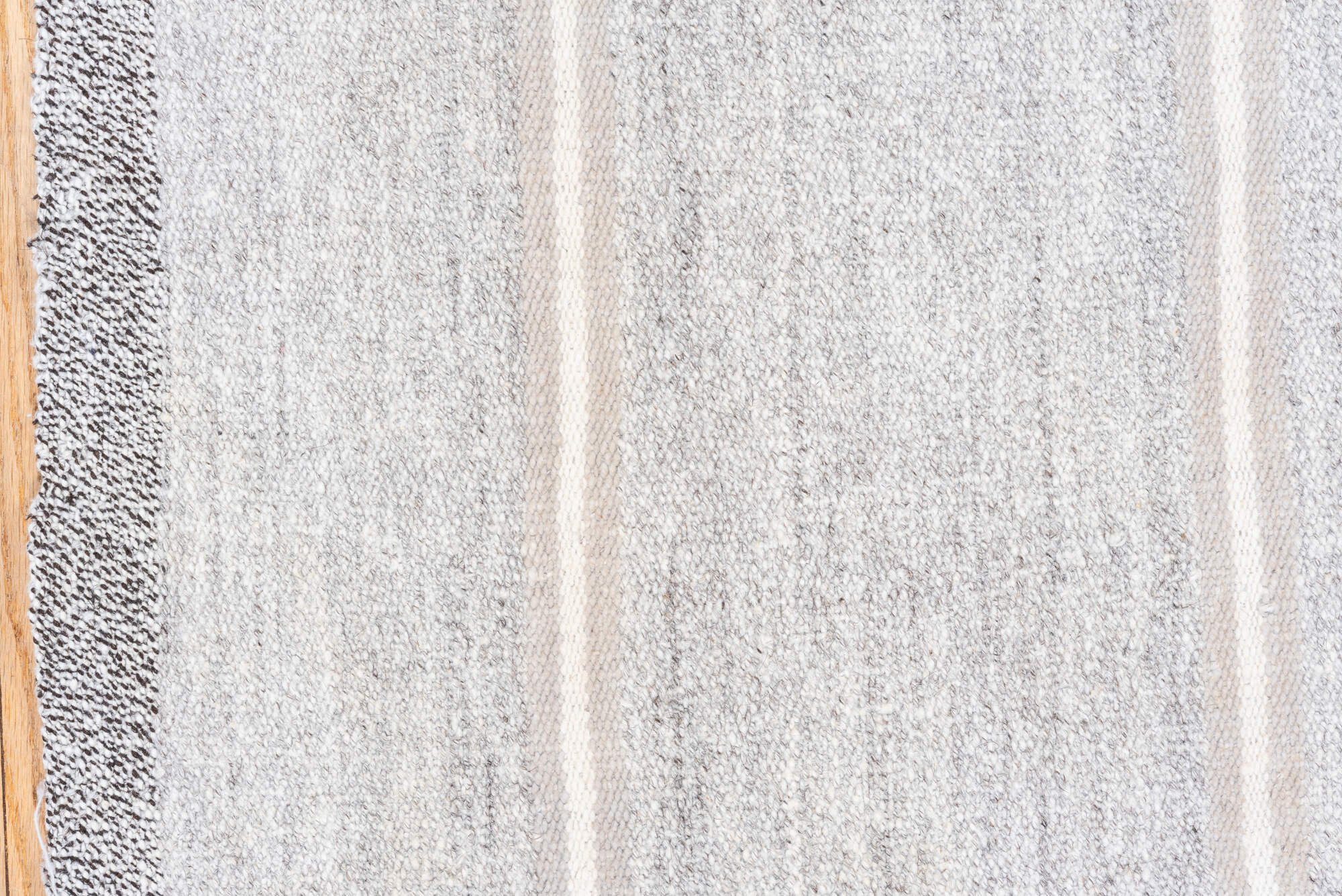 2' x 7' one-of-a-kind handmade vintage Flatweave runner rug. Color palette: dark gray, gainsboro, gray, light blue