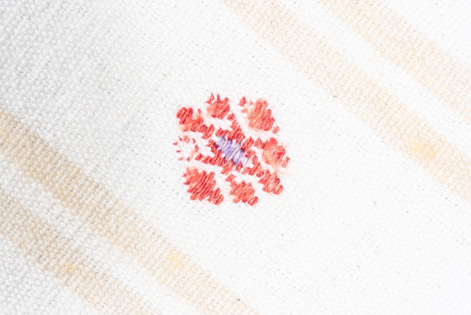 2' x 16' one-of-a-kind handmade vintage Flatweave runner rug. Color palette: brown, gainsboro, gray, light blue, light gray